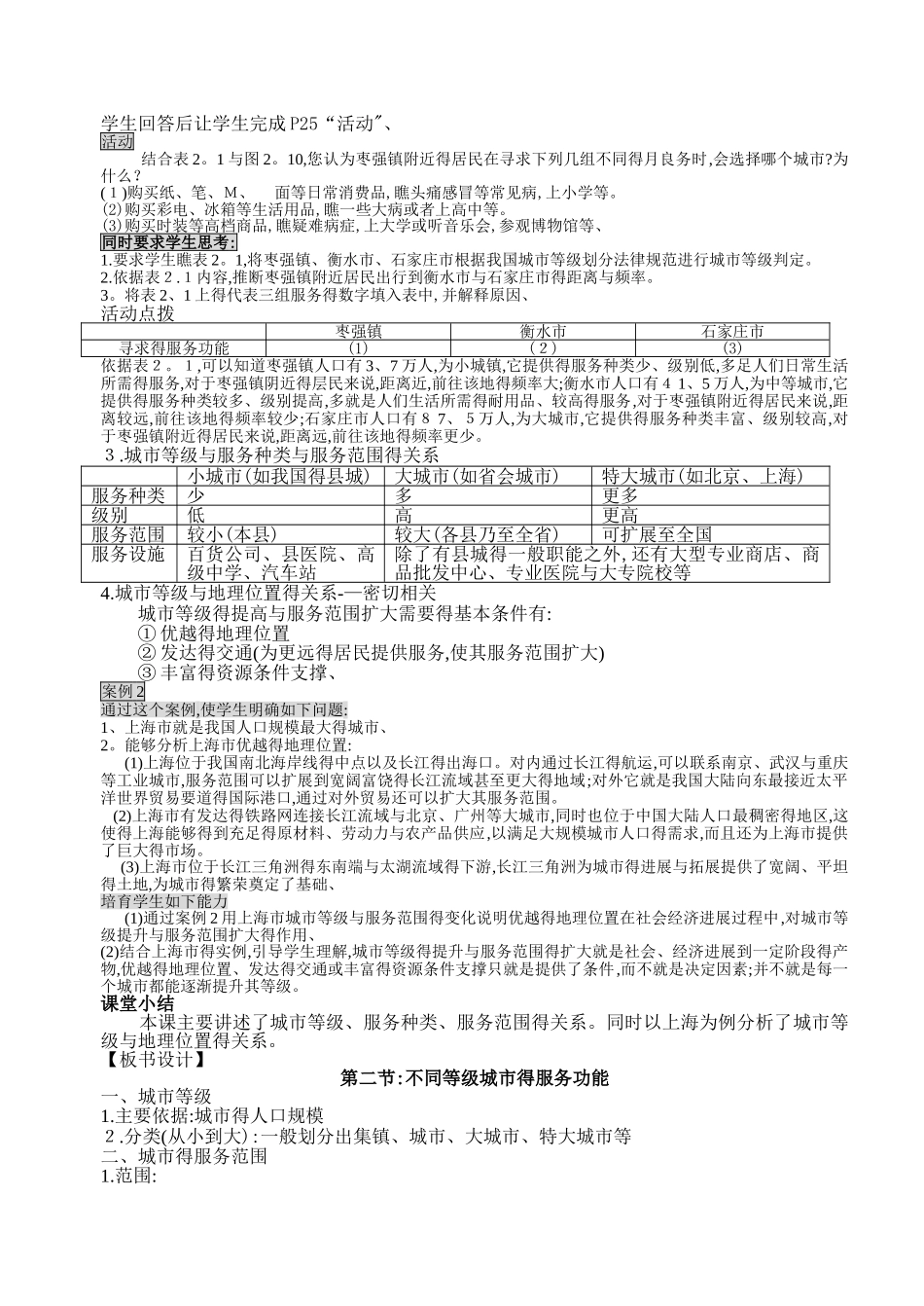 不同等级城市的服务功能教案_第3页