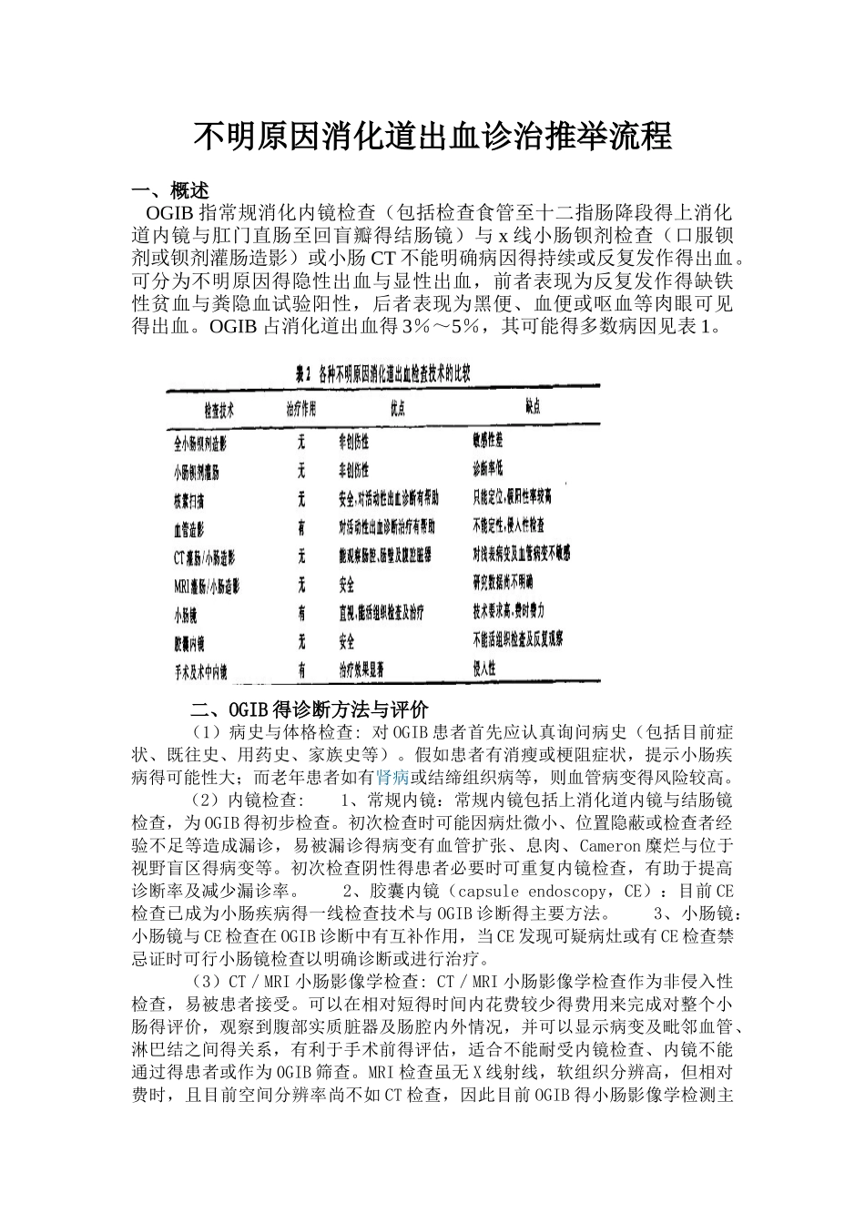 不明原因消化道出血诊治推荐流程_第1页