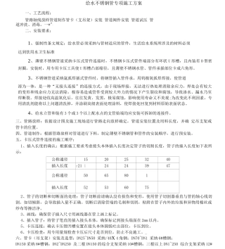 不锈钢给排水专项施工方案