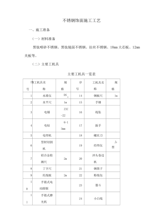 不锈钢饰面施工工艺