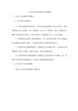 与各方单位协调配合管理措施