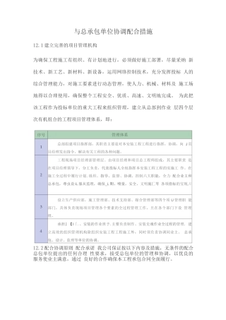 与总承包单位协调配合措施