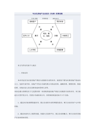 专业化房地产企业创办《内参》的策划案