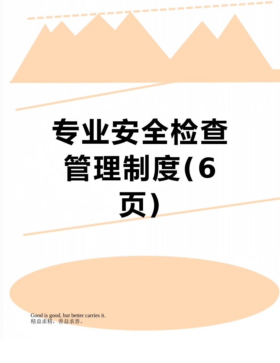 专业安全检查管理制度_第1页