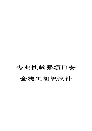 专业性较强项目安全施工组织设计