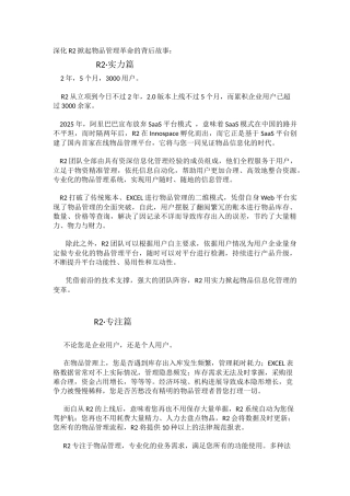 专业物品管理平台——R2的品牌故事