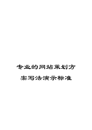 专业的网站策划方案写法演示标准