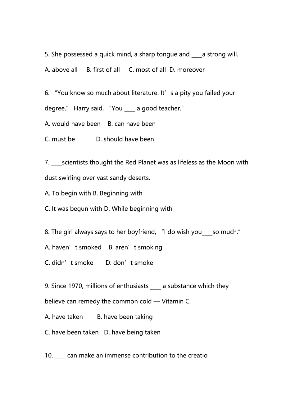 专四词汇语法练习39_第3页