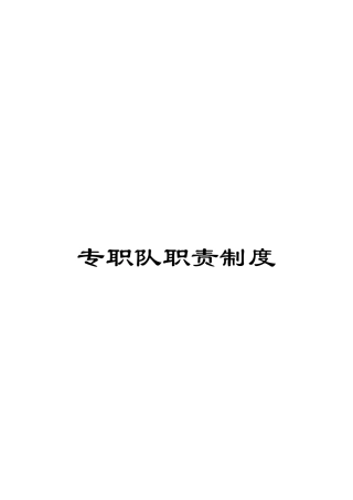 专职队职责制度