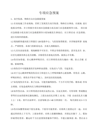 专项应急预案