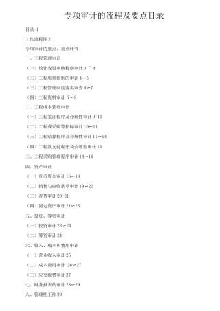 专项审计的流程及要点