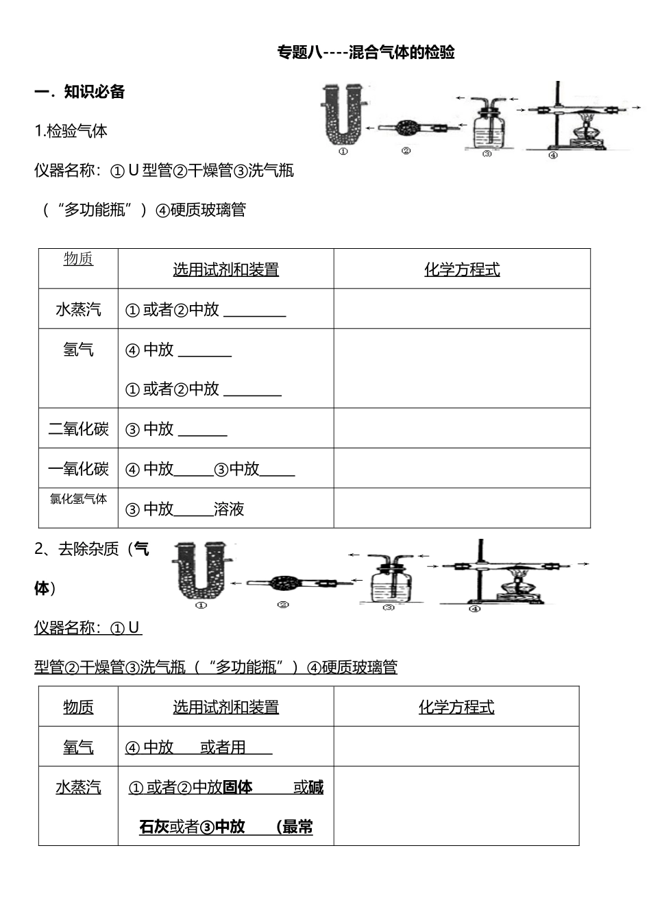 专题八-----混合气体的检验_第2页