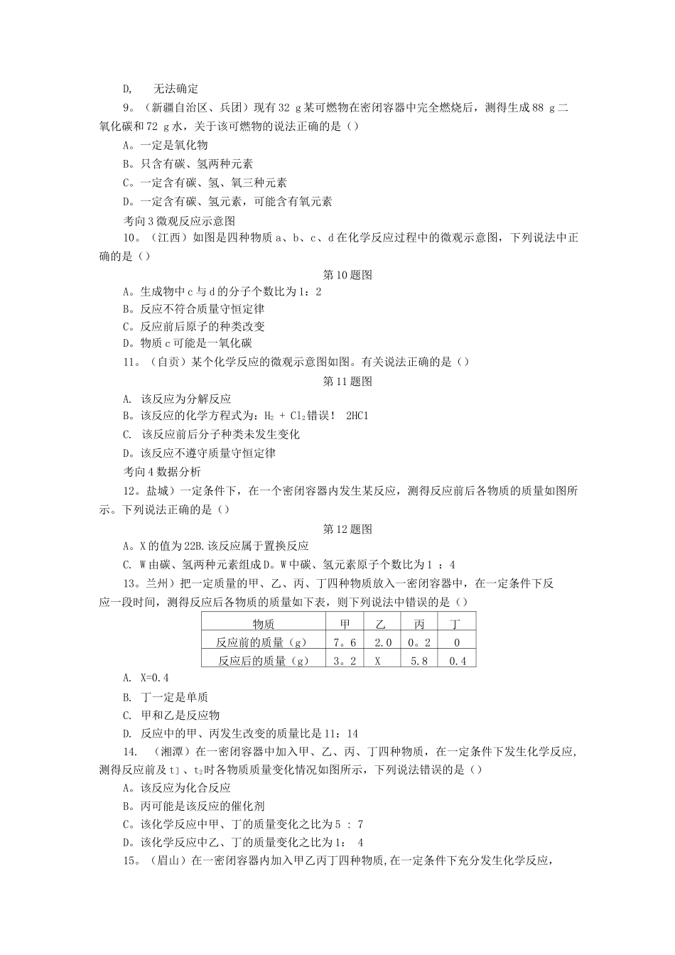 专题十三质量守恒定律及其应用_第2页