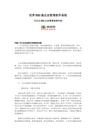 世界500强企业管理软件系统
