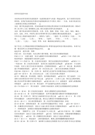 世界历次战争年表