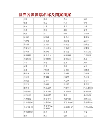 世界各国国旗名称及图案图案