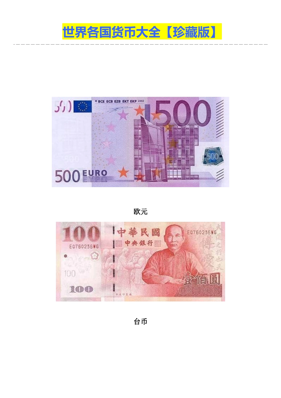 世界各国货币大全_第1页