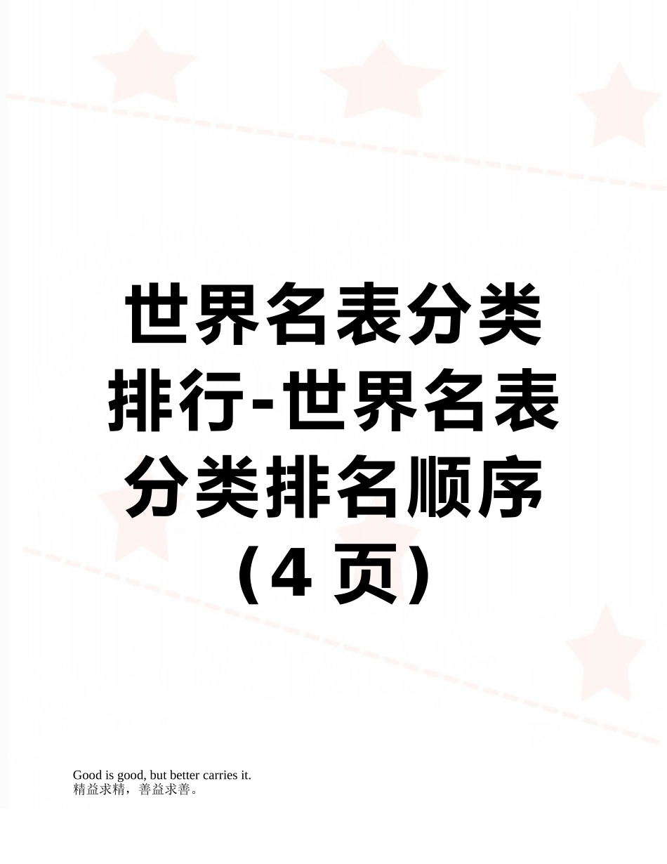 世界名表分类排行-世界名表分类排名顺序_第1页