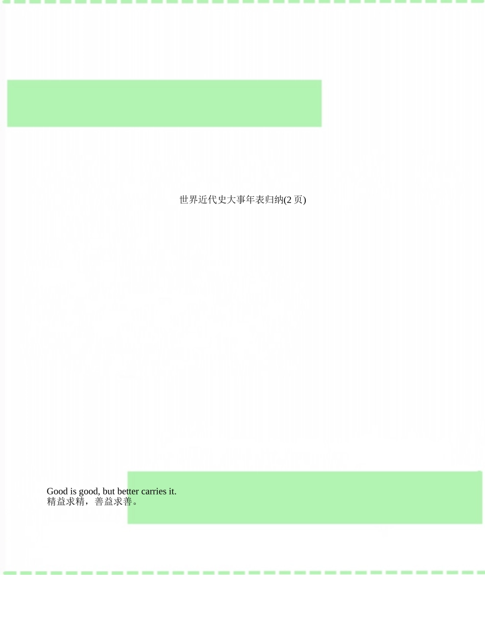 世界近代史大事年表归纳_第1页