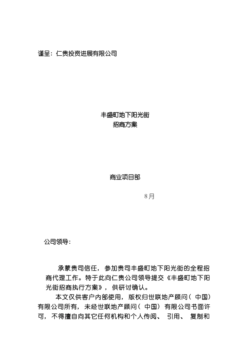 世联深圳市丰盛町地下阳光街招商方案_第3页