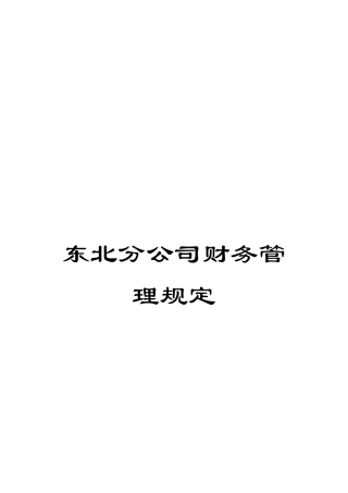 东北分公司财务管理规定