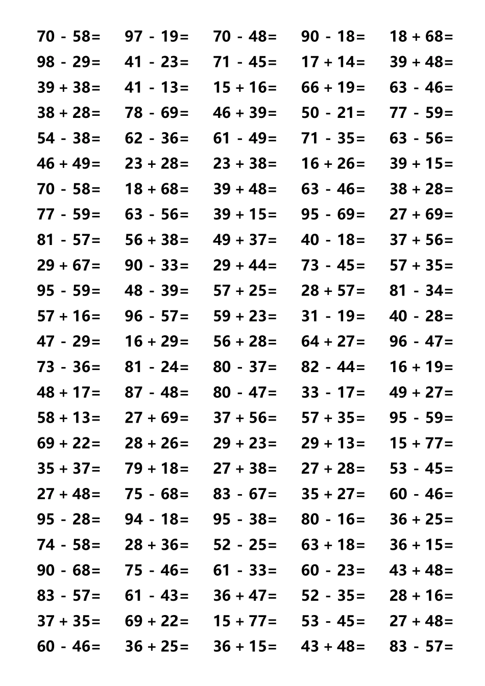 两位数加减两位数口算题_第2页