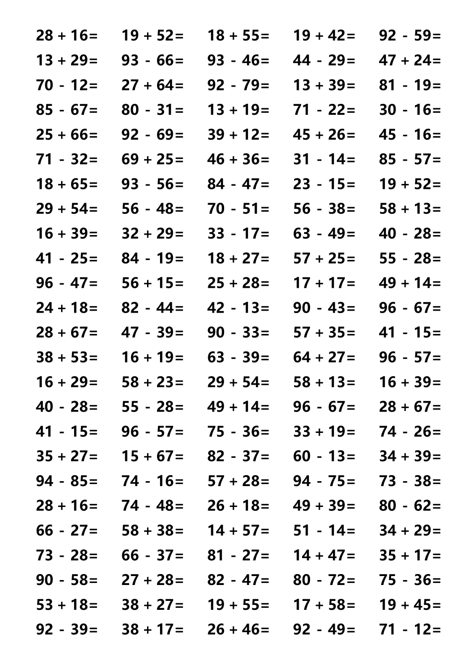 两位数加减两位数口算题_第3页