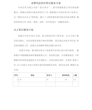 丧葬用品供应售后服务方案2