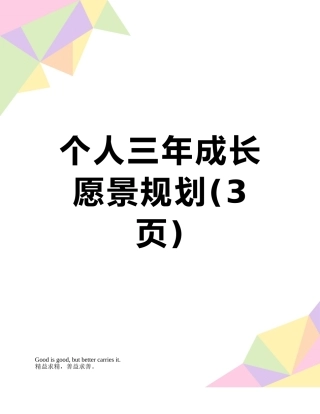 个人三年成长愿景规划