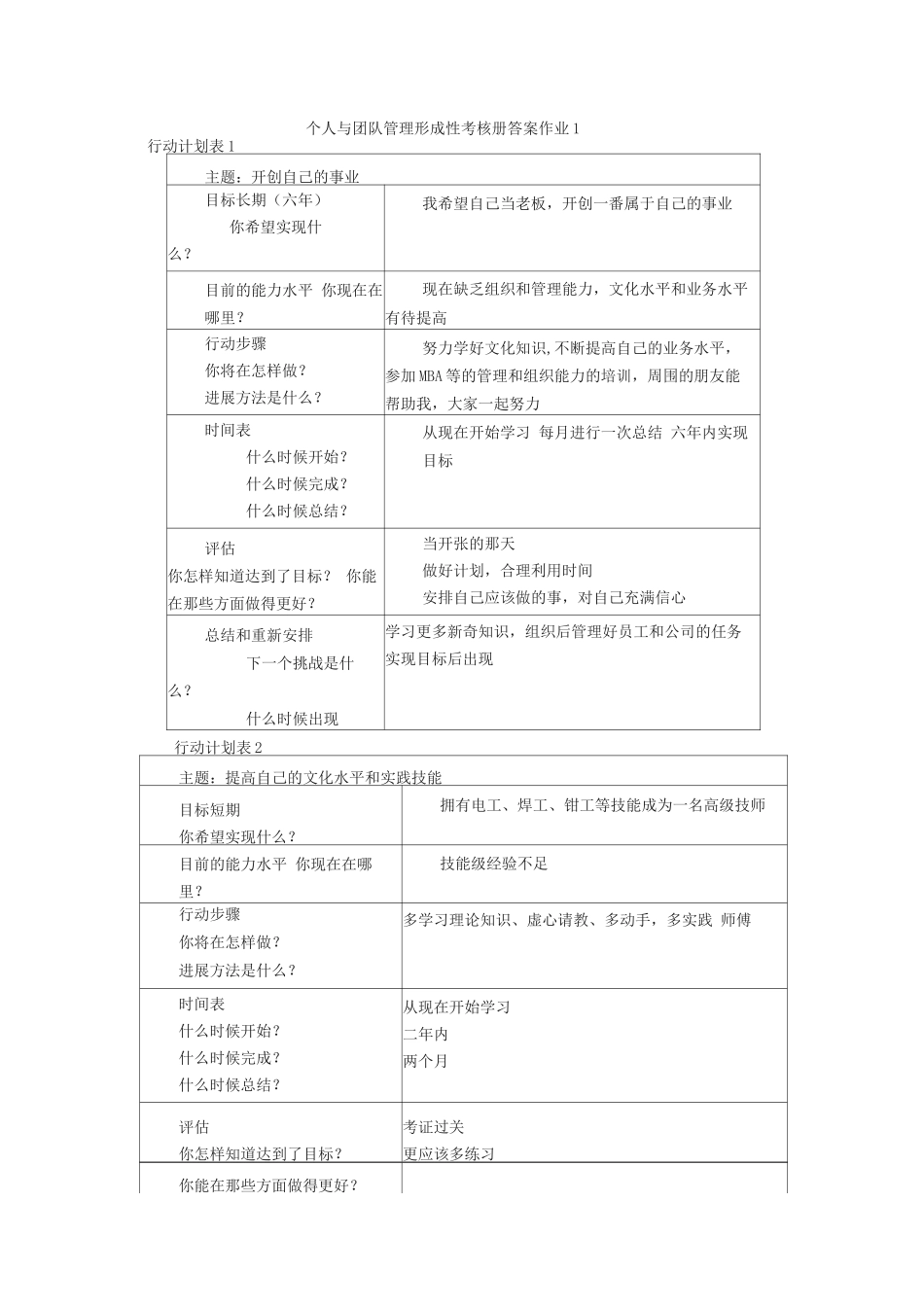 个人与团队管理形成性考核册答案作业_第1页