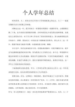个人学年总结2
