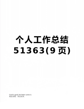 个人工作总结51363