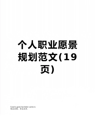 个人职业愿景规划范文