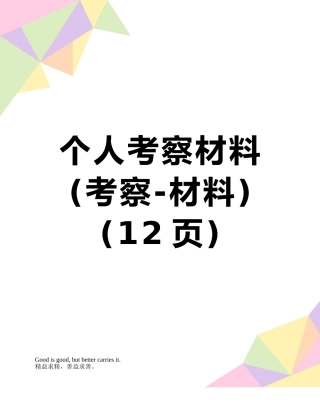 个人考察材料