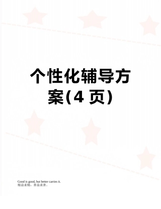 个性化辅导方案