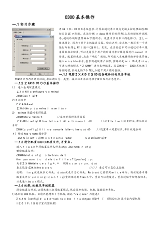 中兴EPON-C300基本操作