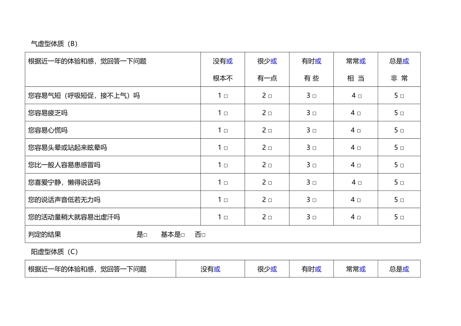 中医体质辨识分析量表----单机版_第3页