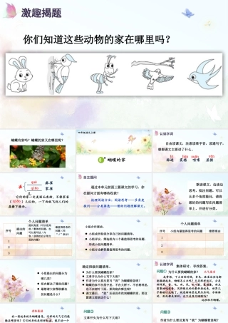 （24人教统编版小学语文）四年级上册第二单元8 蝴蝶的家【课件】