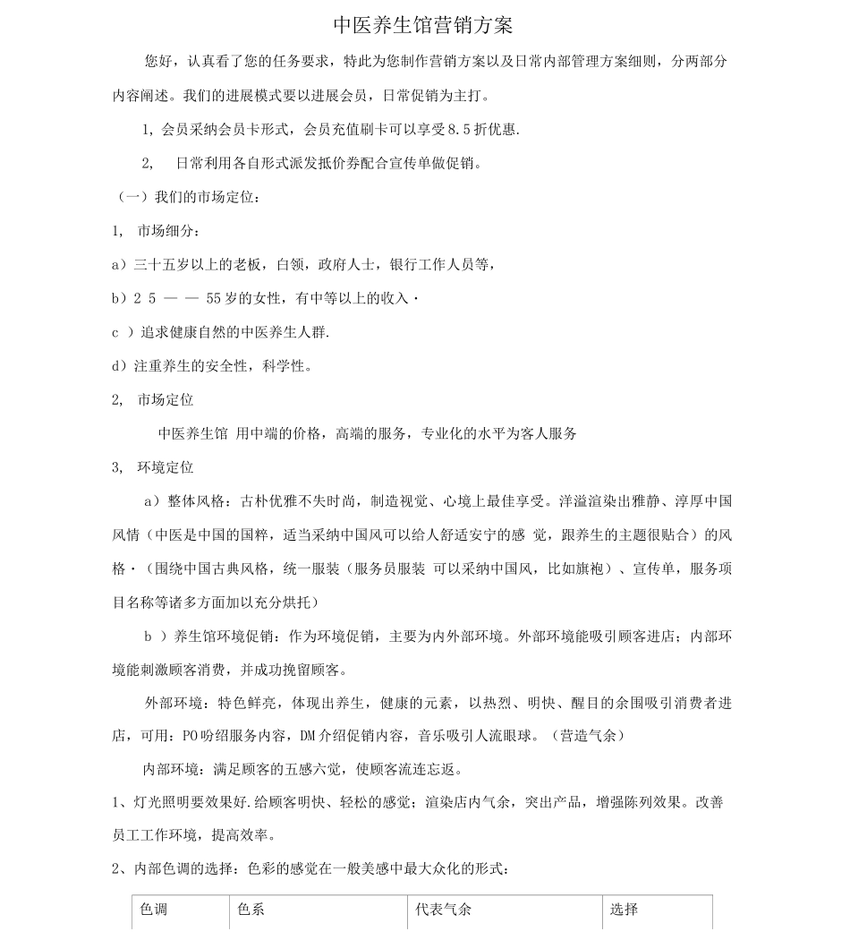 中医养生馆营销方案_第1页