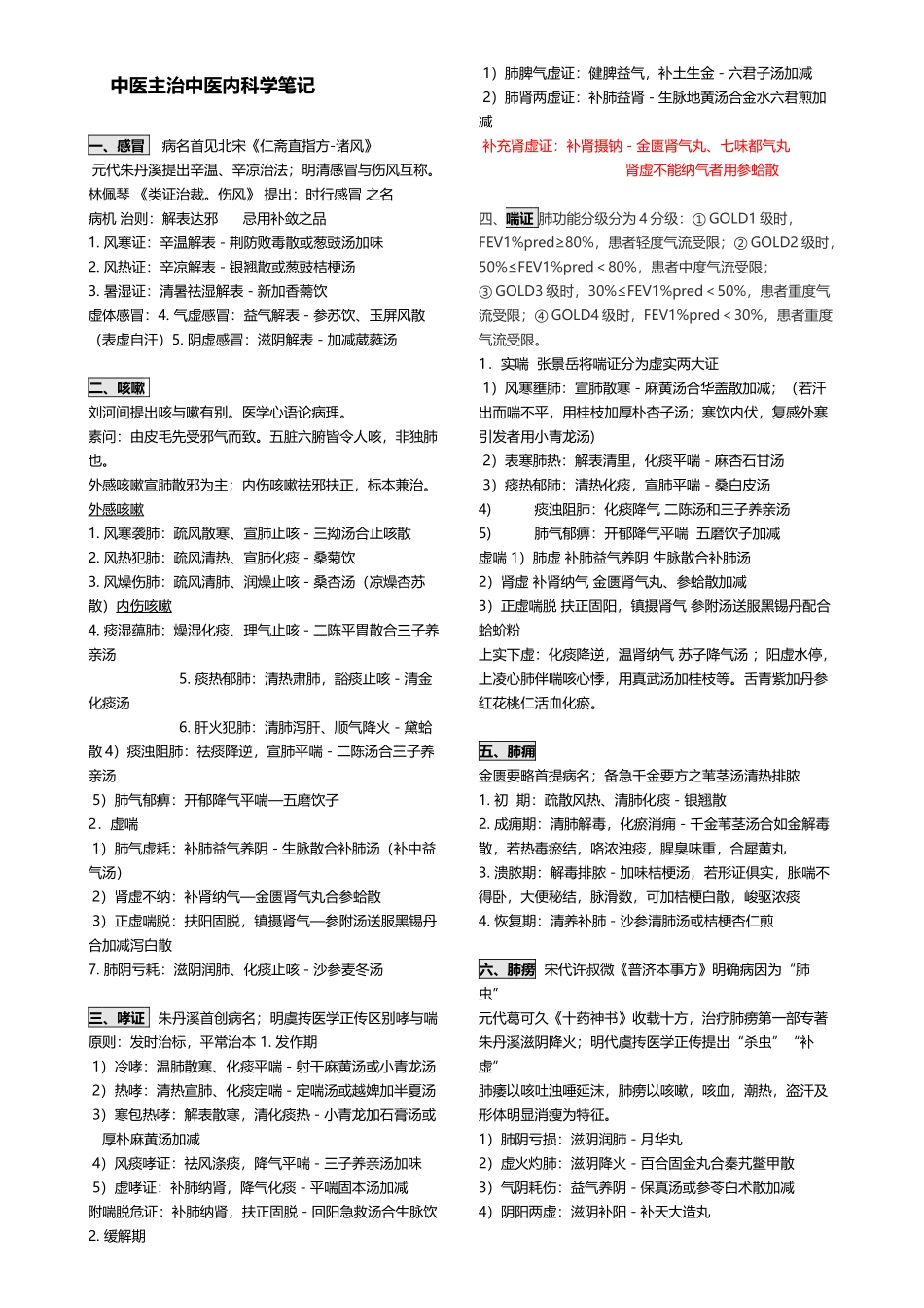 中医内科主治打印版_第2页