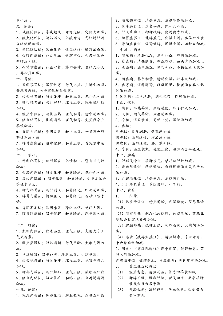 中医内科外科妇科儿科技能知识点及病例分析_第2页