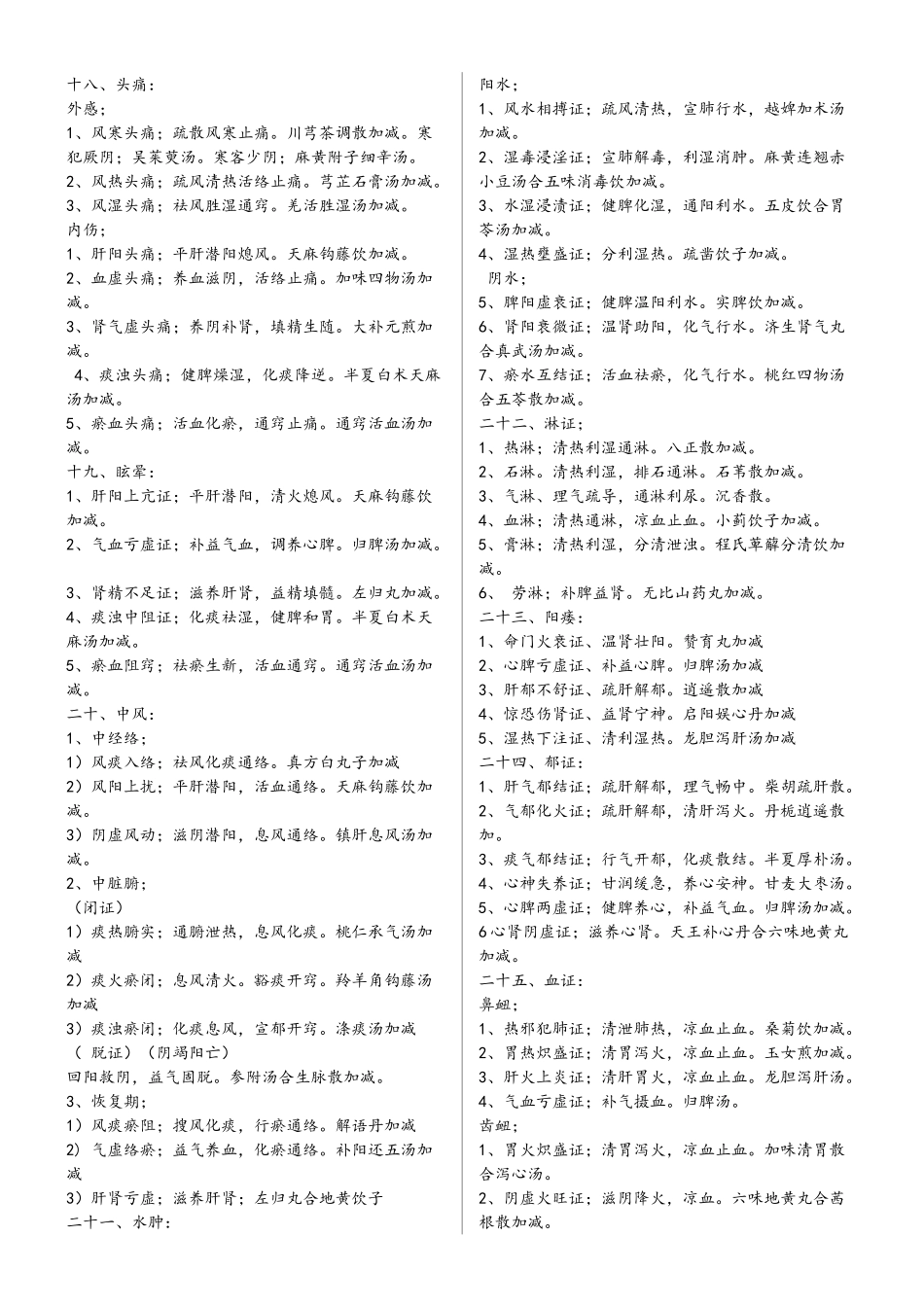 中医内科外科妇科儿科技能知识点及病例分析_第3页