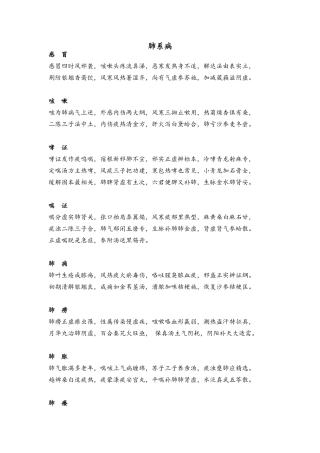 中医内科学歌诀
