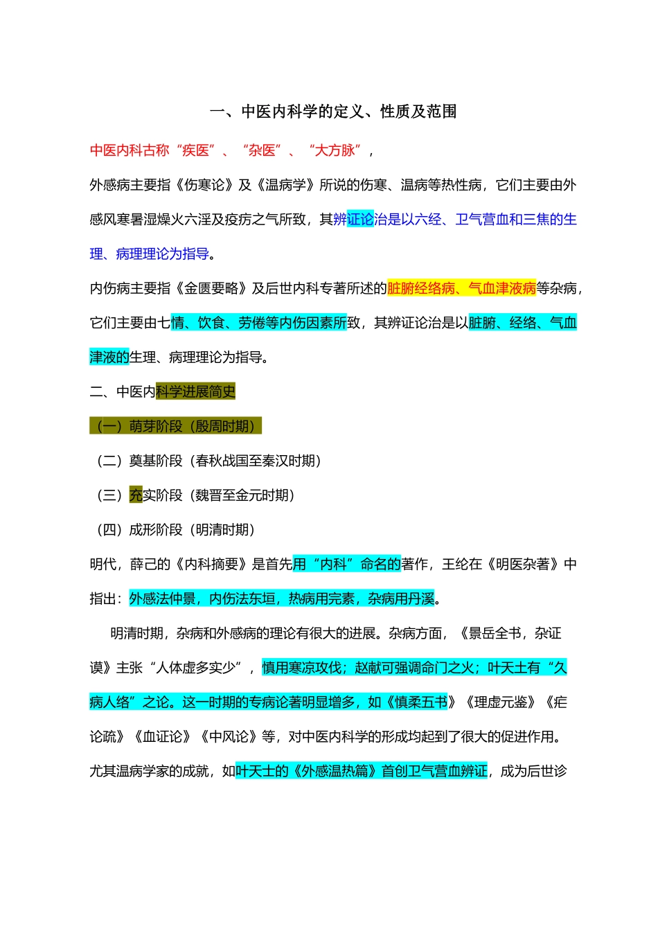 中医内科学重点笔记_第2页