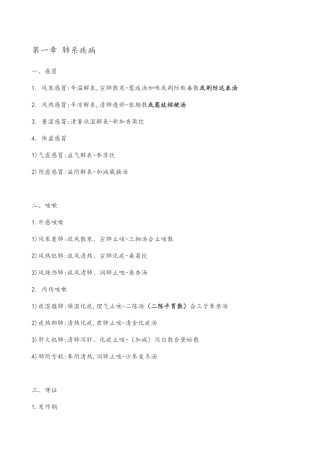 中医内科学辨证分型