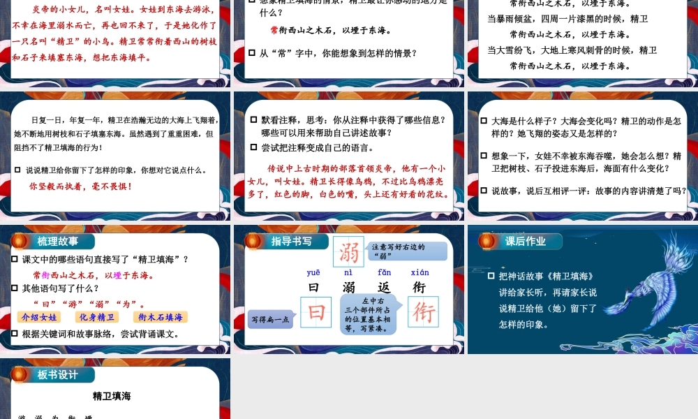（24人教统编版小学语文）四年级上册第四单元13 精卫填海【课件】