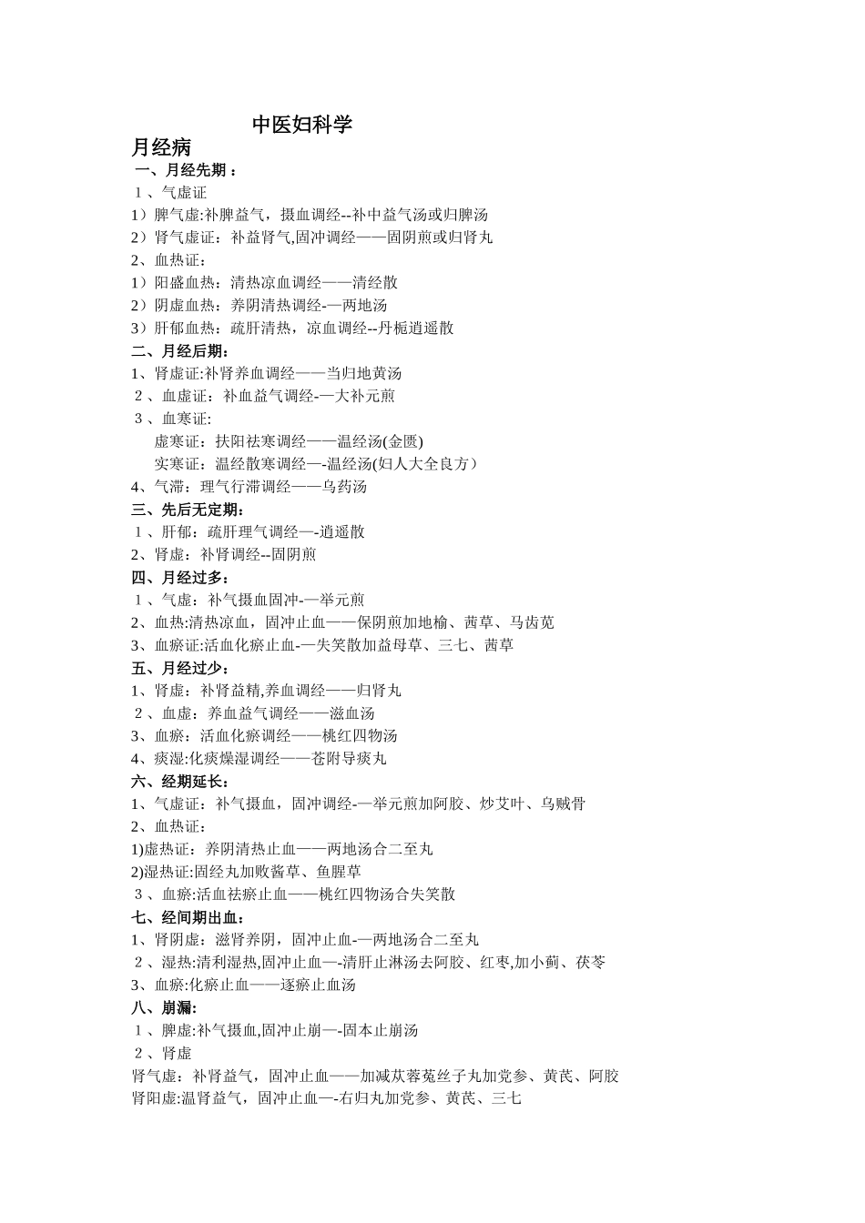 中医妇科辩证论治笔记_第1页