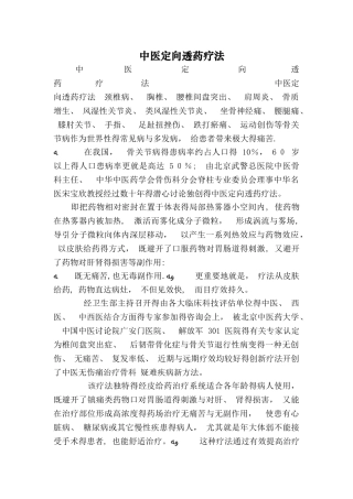 中医定向透药疗法