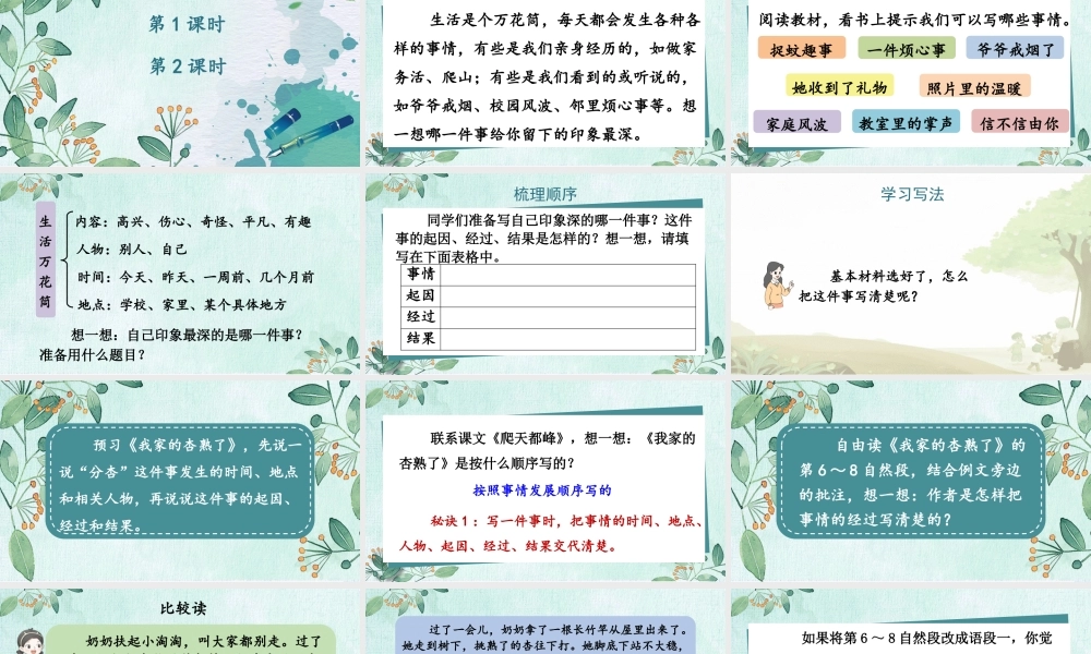 （24人教统编版小学语文）四年级上册第五单元习作例文与习作【课件】