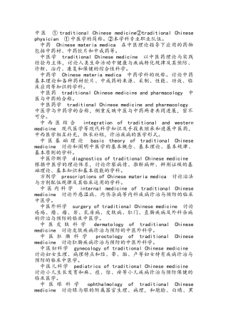 中医术语英文大全